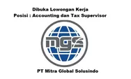 PT Mitra Global Solusindo saat Ini Membuka Lowongan Kerja Accounting dan Tax Supervisor