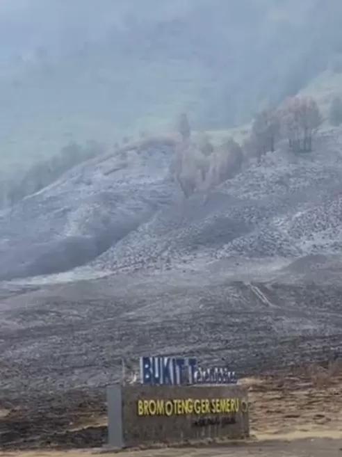 Kondisi Kawasan Gunung Bromo yang menghitam pasca tragedi flare (Instagram/exploredolan.id)