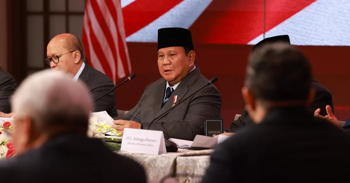 Presiden Republik Indonesia Prabowo Subianto menghadiri Forum Bisnis dengan US Chamber of Commerce dalam kunjungannya ke Washington DC, Amerika Serikat (AS), Rabu (18/2/2026) waktu setempat. (Kalimantansatu.com/Dok. Tim Media Presiden Prabowo Subianto)