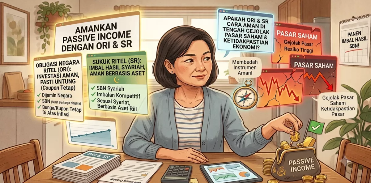 Membedah Obligasi Negara Ritel (ORI) dan Sukuk Ritel (SR): Apakah Bisa Menjadi Cara Aman Amankan Passive Income di Tengah Gejolak Pasar Saham ? (Dibuat Kalimantansatu.com dari Gemini AI)