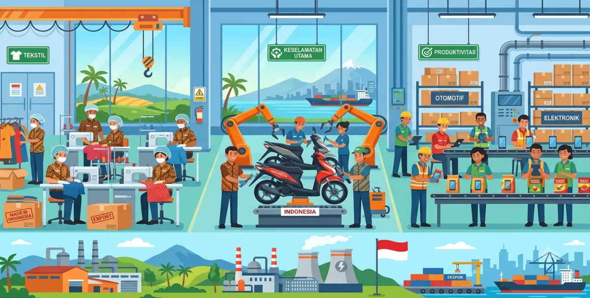 ILUSTRASI - Manufaktur Indonesia Pulih! Kinerja Industri Nasional Membaik di IKI Juli 2026: 22 Subsektor Masuk Fase Ekspansi, Investasi Rp157,6 Triliun (Dibuat Kalimantansatu.com via Gemini AI)