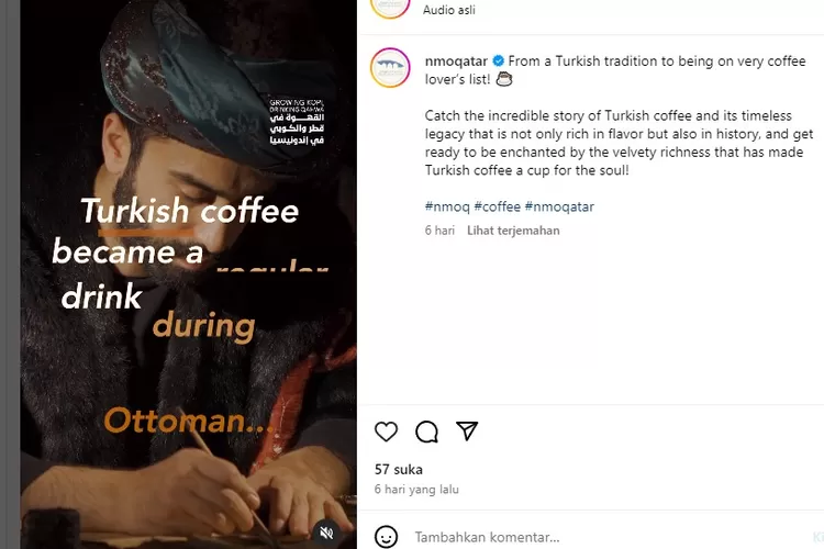 pameran kopi di Museum Qatar, Doha (tangkapan layar instagram @nmoqatar)