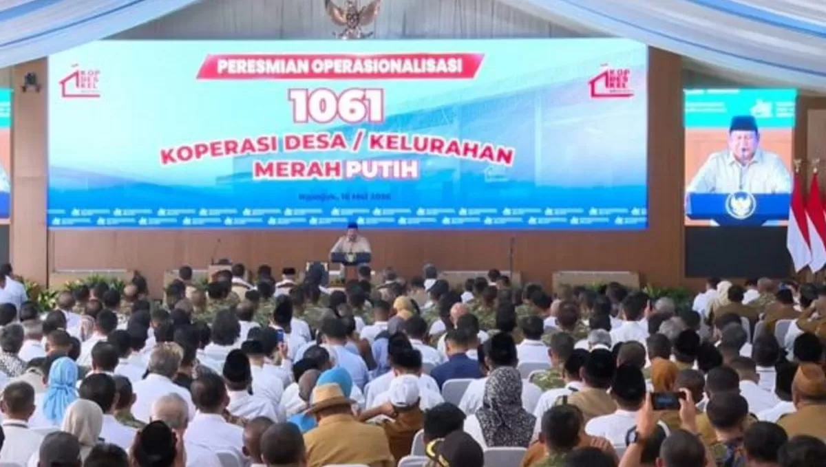 Presiden Prabowo Subianto saat meresmikan 1.061 Koperasi Desa/Kelurahan Merah Putih.(presidenri.go.id)