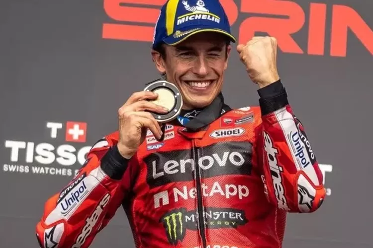 Marc Marquez berhasil finis juara di Moto GP Qatar, Senin (14/4)  (Elizabeth Widowati )
