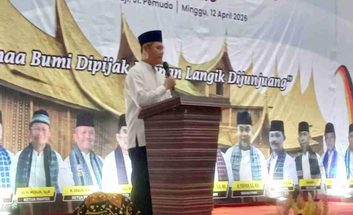 Sekda Kota Tanjungpinang Zulhidayat, saat sambutan pada kegiatan halal bihalal PSMM Tanjungpinang.(Foto:Diskominfo Tanjungpinang)