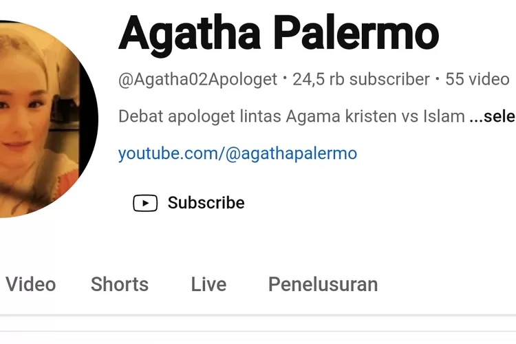 Youtuber Agatha of Palermo dilaporkan ke Polisi diduga penistaan agama. (Bicaranetwork.com/Kanal YouTube Agatha of Palermo)