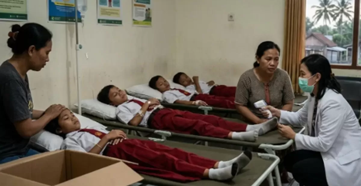 Puluhan siswa di Pacitan sedang mendapat perawatan medis diduga keracunan makanan program MBG.(foto:fb jawatimurwonderful)