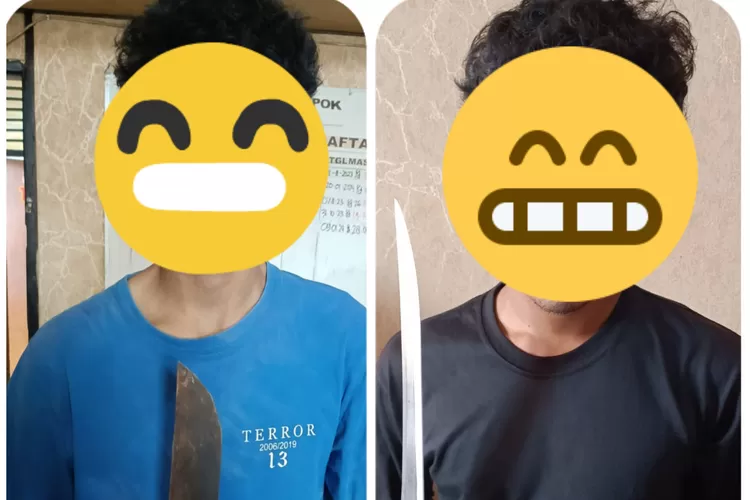 Pelaku tawuran yang kedapatan membawa sajam, di Jalan Gadog , Kelurahan Cisalak Pasar, Kecamatan Cimanggis. (Dok Polsek Cimanggis)