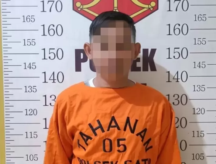 OTAK CABUL: Polsek Satui berhasil menangkap T (24), pelaku dugaan tindak pidana perbuatan cabul dan kekerasan seksual. (Foto: Polsek Satui untuk Radar Banjarmasin) 