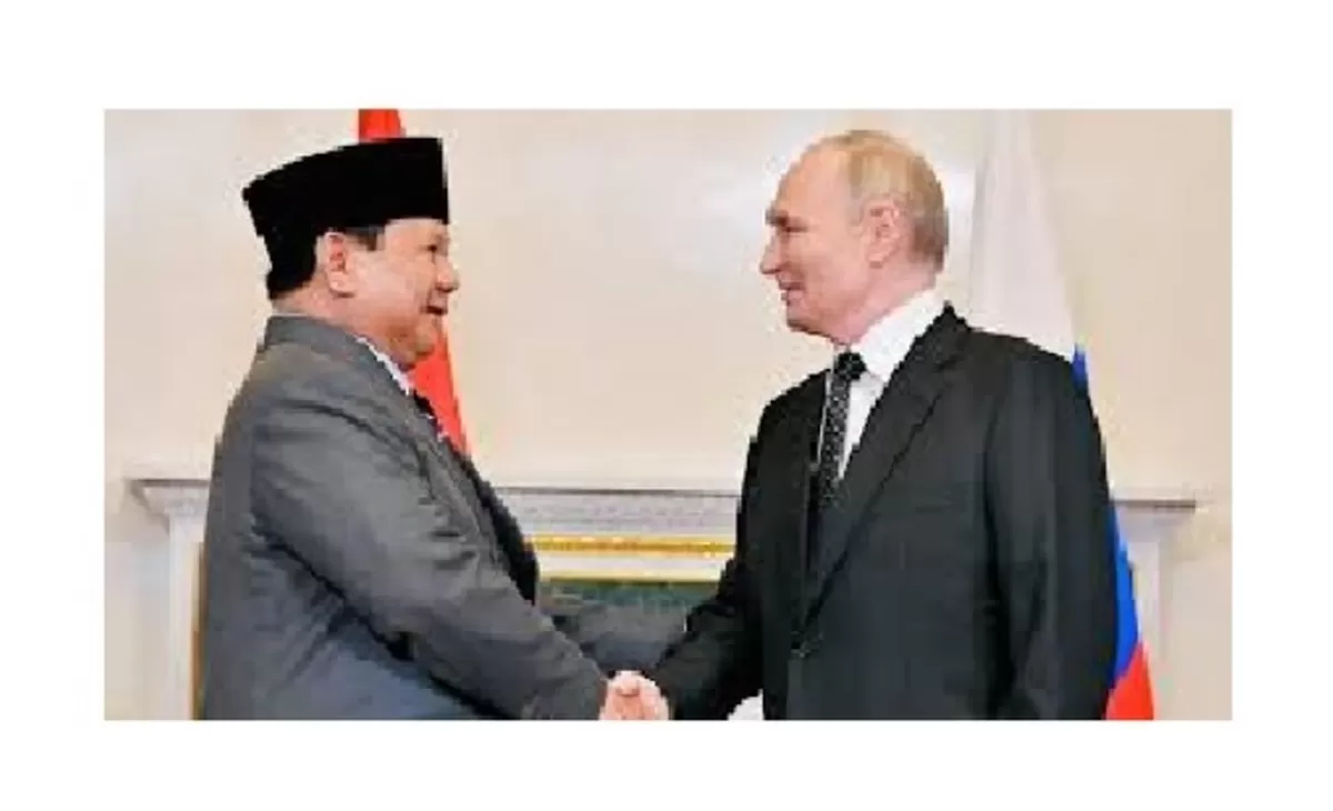  Presiden RI Prabowo Subianto saat bertemu Presiden Rusia Vladimir Putin.(sekneg)