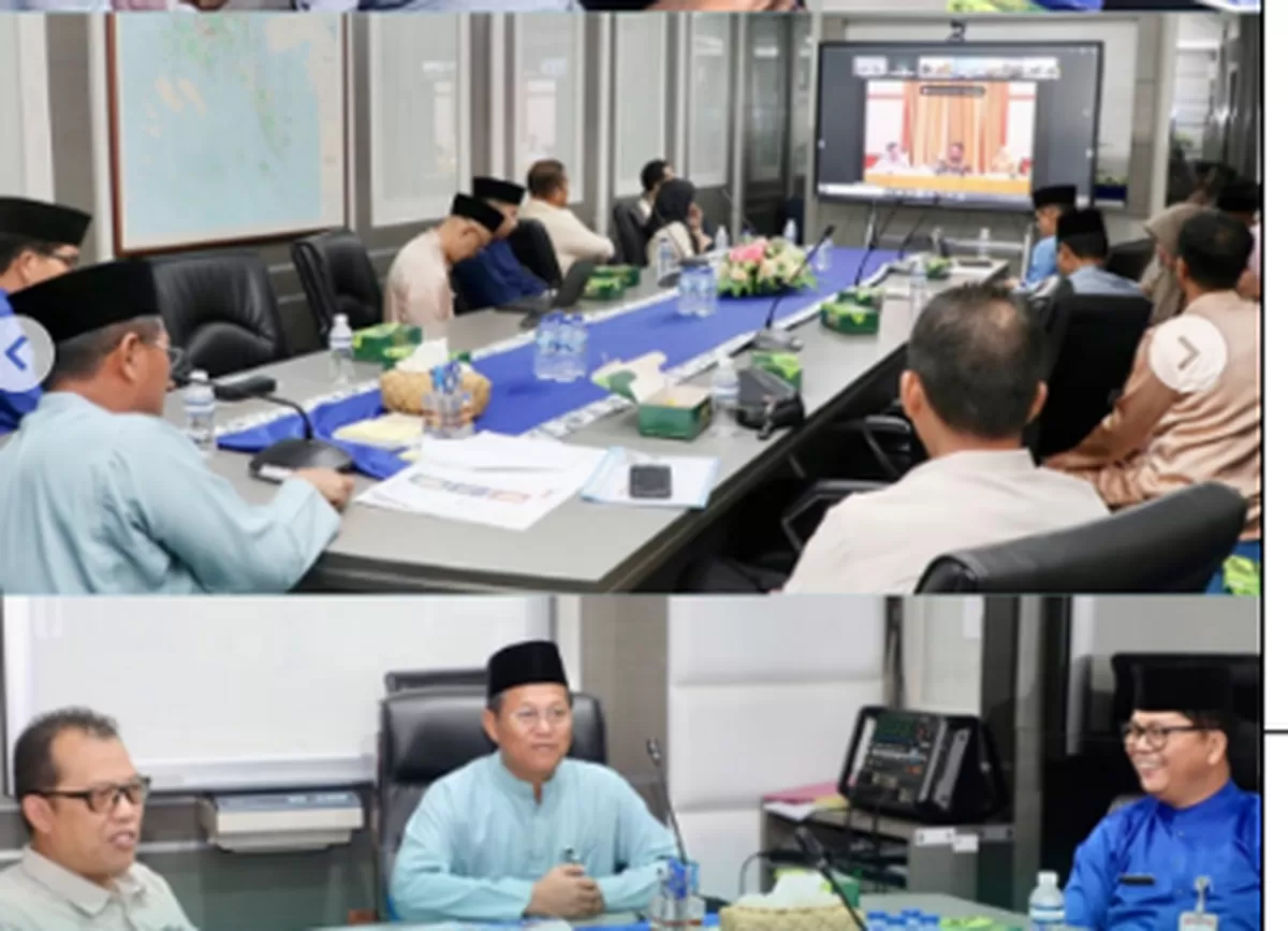 Sekda Batam, Firmansyah, menghadiri HLM TP2DD tingkat kabupaten/kota se-Kepri Tahun 2026 secara daring dari Kantor Walikota Batam.(Foto:Diskominfo Batam)
