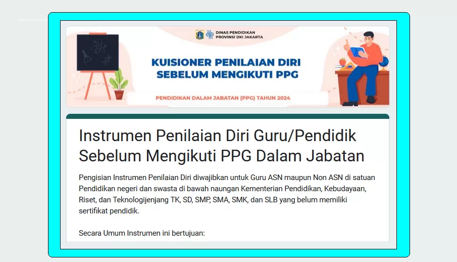 Segera Isi Instrumen Penilaian Diri Untuk Mengikuti PPG Dalam Jabatan ...