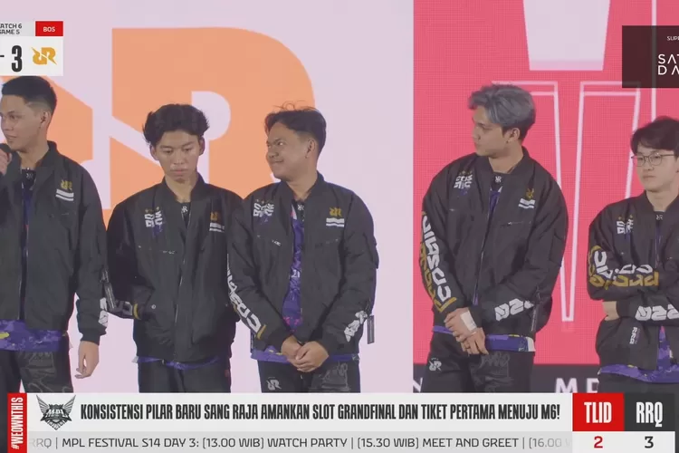 RRQ Hoshi pastikan 1 tiket di grand final MPL ID S14.  (YouTube MPL Indonesia)