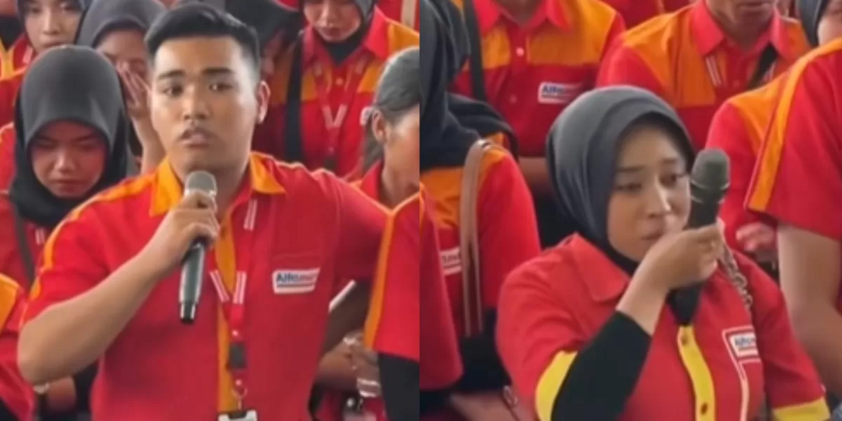 Menyoroti aksi demonstrasi ratusan karyawan Alfamart di Kantor Bupati Lombok Tengah usai 25 gerai ritel modern itu resmi ditutup pemerintah daerah. (TikTok.com/@FreyaDitt)