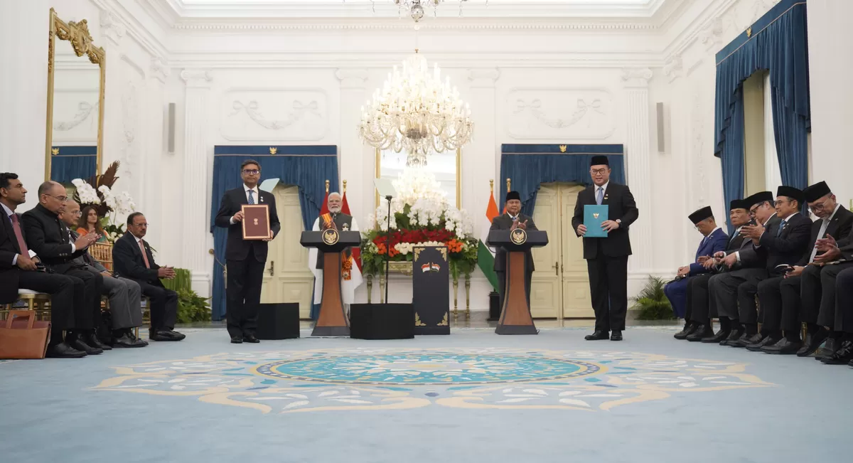Presiden Republik Indonesia (RI) Prabowo Subianto menyatakan komitmen bersama dengan Perdana Menteri India Narendra Modi untuk memperkuat kerja sama strategis di bidang pendidikan.  (Kalimantansatu.com/Dok. Bakom RI)