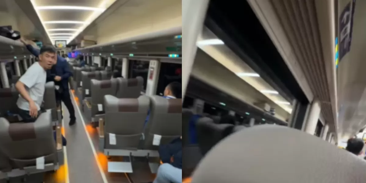 Menyoroti momen kepanikan penumpang KA Argo Bromo usai keretanya menabrak KRL di Stasiun Bekasi Timur. (YouTube.com/TrainspotterID)