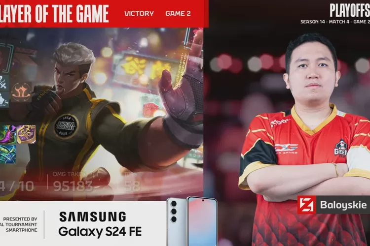 Baloyskie jadi MVP di game kedua. (YouTube MPL Indonesia)