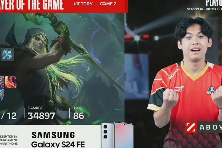 ulasan informasi momen dan hasil game kedua Fnatic Onic vs Geek Fam malam ini (YouTube MPL Indonesia)