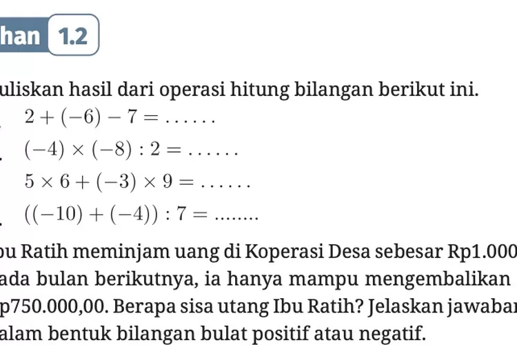 Kunci Jawaban Matematika Kelas 7 Kurikulum Merdeka Halaman 20 Latihan 1 ...