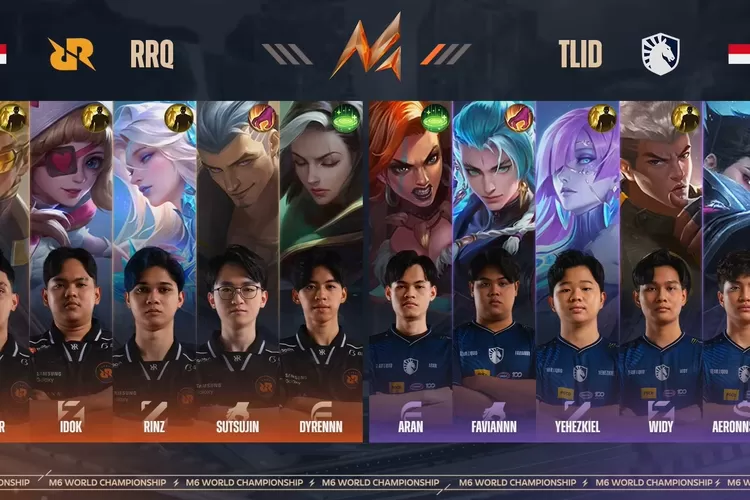 Draft pick game kedua RRQ Hoshi vs Team Liquid ID di M6. (YouTube MPL Indonesia)
