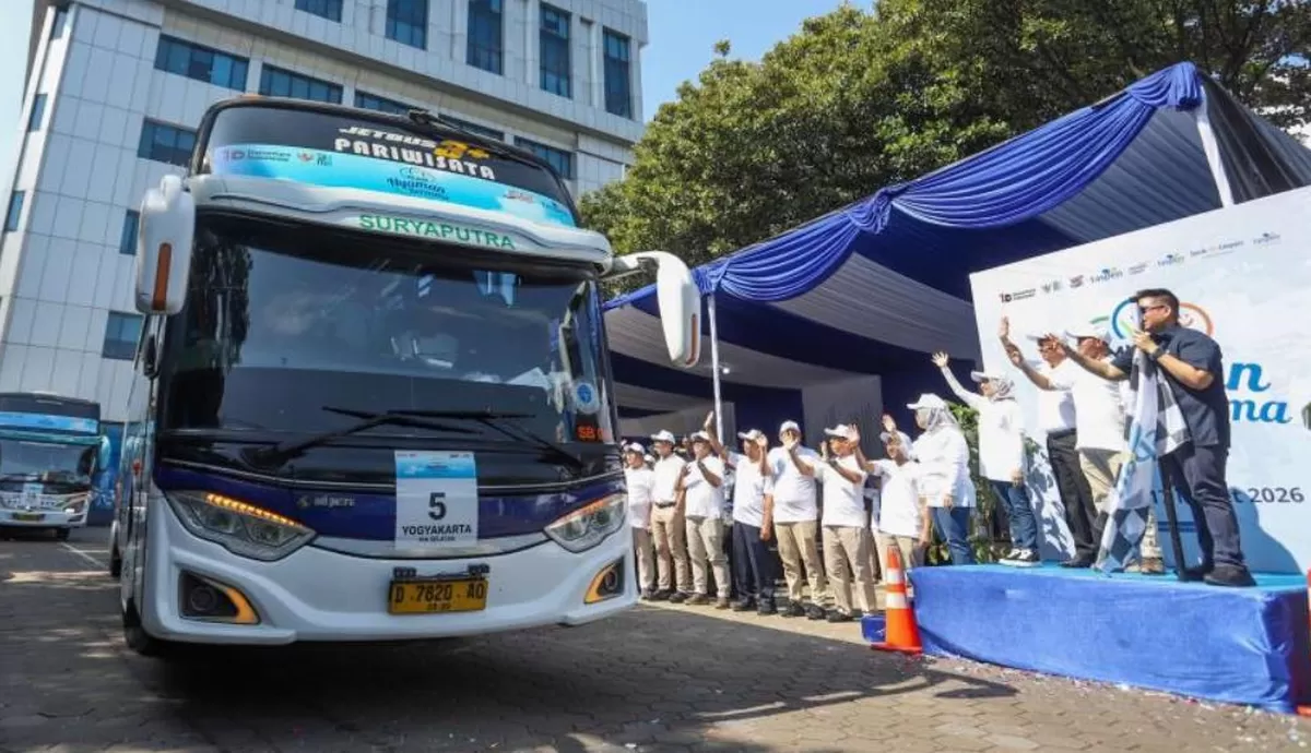 Ribuan pemudik berangkat melalui program Mudik Nyaman Bersama TASPEN 2026.(taspen)