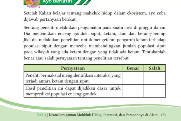 Kunci Jawaban IPA Kurikulum Merdeka Kelas 10 Bab 7 Halaman 173: Ayo ...