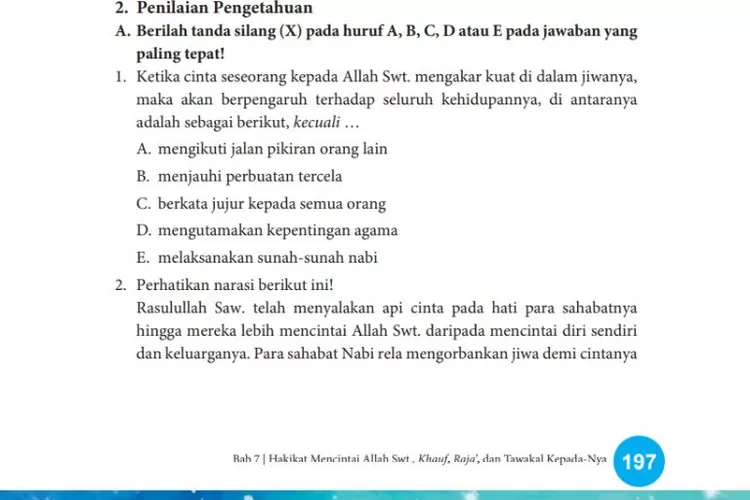 Kunci Jawaban PAI Kelas 10 Kurikulum Merdeka Bab 7 Halaman 197-200 ...