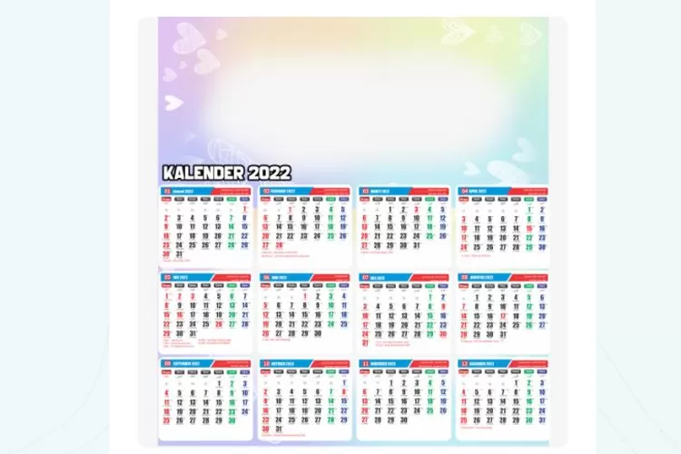 4 Twibbon Kalender 2022 Lengkap Dengan Tanggal Hijriyah Jawa Dan Hari