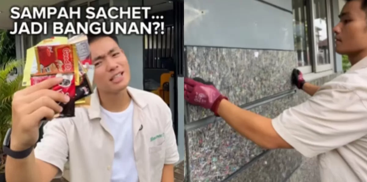 Content Creator, Jeremy Owen membagikan pengalamannya menggunakan papan bangunan yang terbuat dari daur ulang plastik. (Kalimantansatu.com/Dok. Instagram @jerhemynemo)
