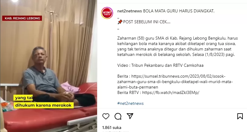 Gegara Tegur Murid Merokok, Seorang Guru Diketapel Orang Tua Murid ...