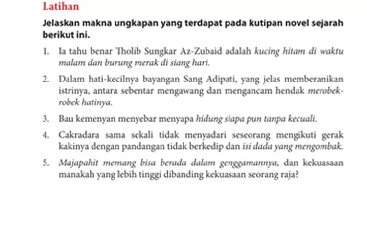 Kunci Jawaban Bahasa Indonesia Kelas 12 Latihan Halaman 64 Makna ...