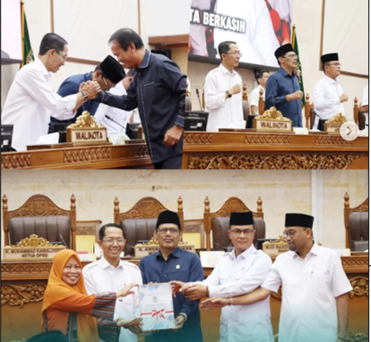 Walikota Batam Amsakar Achmad menyerahkan Raperda Persampahan kepada DPRD Kota Batam.(Foto:ig Diskominfo Batam)