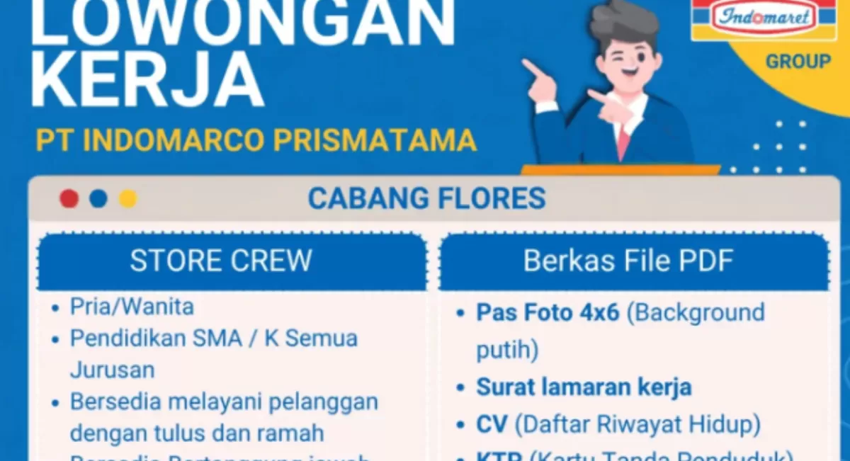 Indomaret Buka Loker di Kabupaten Ngada, Ini Syarat dan Cara Daftarnya. (Instagram/@loker_idmgroup_flores)
