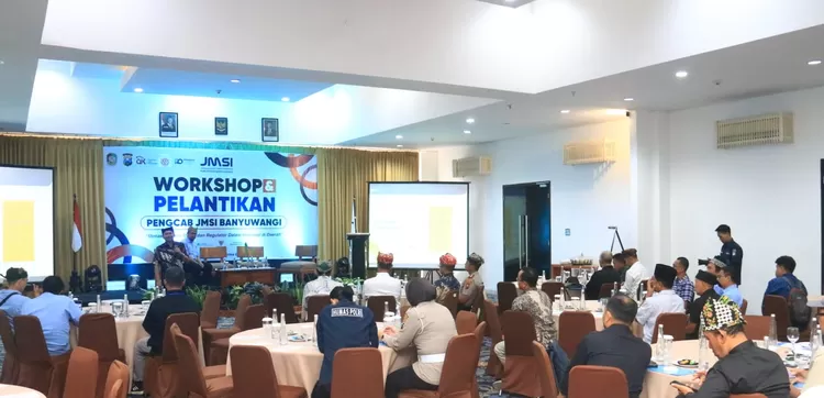 workshop pelantikan JMSI Banyuwangi di Hotel Santika, Kamis (30/7/2026).