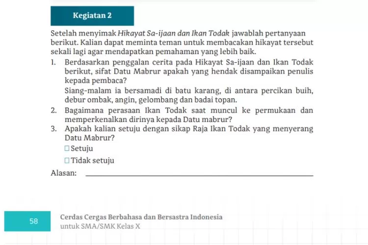 Kunci Jawaban Bahasa Indonesia Kelas 10 Bab 3 Halaman 58 59 Kurikulum ...