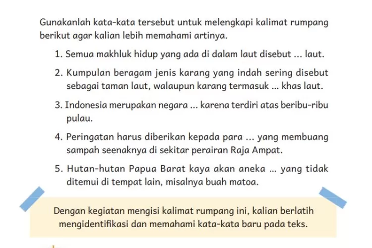 Kunci Jawaban Bahasa Indonesia Kelas 4 Bab 5 Halaman 136 Kurikulum ...