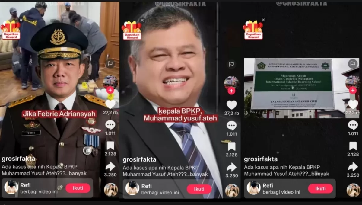 Source: Kolase screenshot unggahan akun TikTok @grosirfakta pada Senin (7/9/2026)