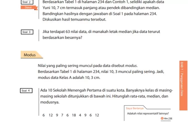 Kunci Jawaban Matematika Kelas 7 Bab 7 Halaman 234 235 236 Kurikulum ...