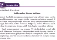 BARU! Kunci Jawaban PAI Kelas 7 SMP Kurikulum Merdeka Halaman 64 Aktivitas 3.6: Hikmah dari Kisah Kekhusyukan Sahabat Nabi saw.