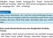 BARU! Kunci Jawaban PAI Kelas 7 SMP Kurikulum Merdeka Halaman 60 Aktivitas 3.4: 2 Ayat Al-Qur’an yang Berhubungan dengan Zikir