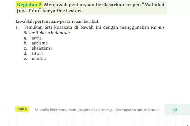 Kunci Jawaban Bahasa Indonesia Cerdas Cergas Kelas 11 Bab 4 Halaman 101 ...