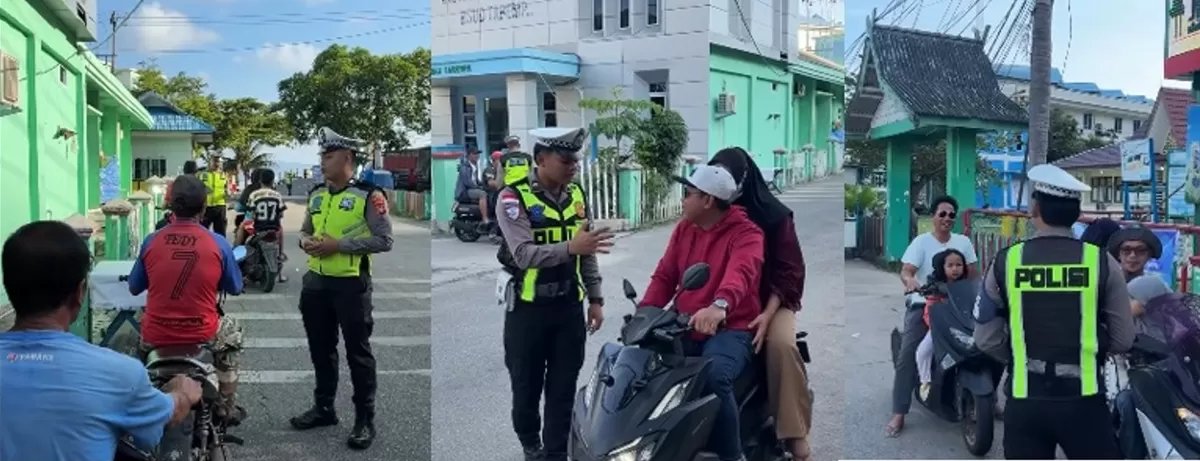 Personel Unit Keamanan dan Keselamatan (Kamsel) Satlantas Polres Anambas melakukan sosialisasi jelang Operasi Patuh Seligi 2026. 