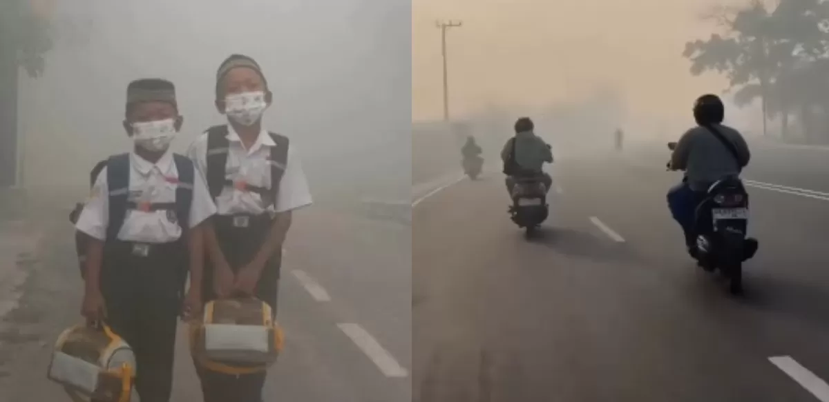 Menyoroti maraknya kebakaran hutan dan lahan (karhutla) yang terjadi di Kalimantan hingga berdampak buruk bagi kalangan warga di Malaysia.  (Instagram.com/@undercover.id)
