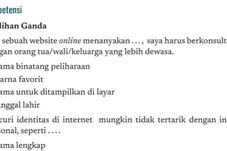 Kunci Jawaban Informatika Uji Kompetensi Kelas 7 SMP Halaman 237 Bab 8 ...