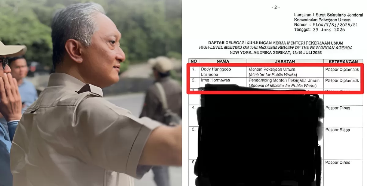 Viral Isi Surat Dinas Menteri PU ke New York ! Diduga Berkedok Ikut Forum PBB Sekalian Nonton Final Piala Dunia 2026, Aji Mumpung Bawa Istri dan Anak? (Instagram.com/@dody_hanggodo - X.com/@BilBils)