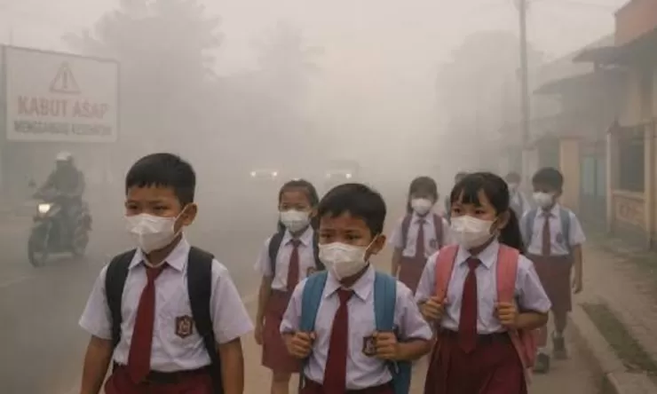 Kualitas Udara Sangat Tidak Sehat, Siswa Pekanbaru Belajar dari Rumah