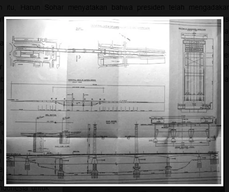 Master Plan Menara Jembatan Ampera koleksi pribadi Anwar Rivai