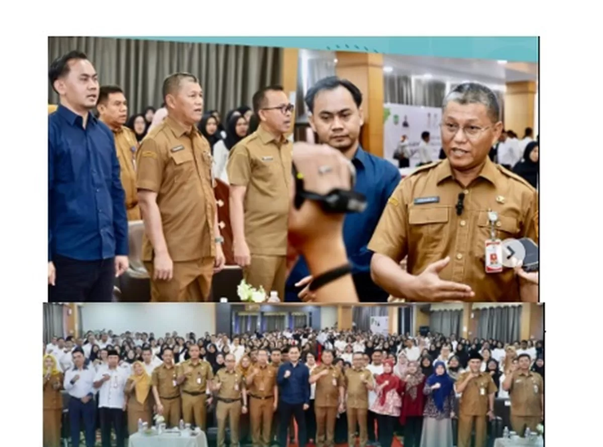 Sekda Kota Batam, Firmansyah, saat membuka pelatihan terdahap 324 guru SMP negeri dan swasta se Kota Batam.(Foto:ig Diskominfo Batam)