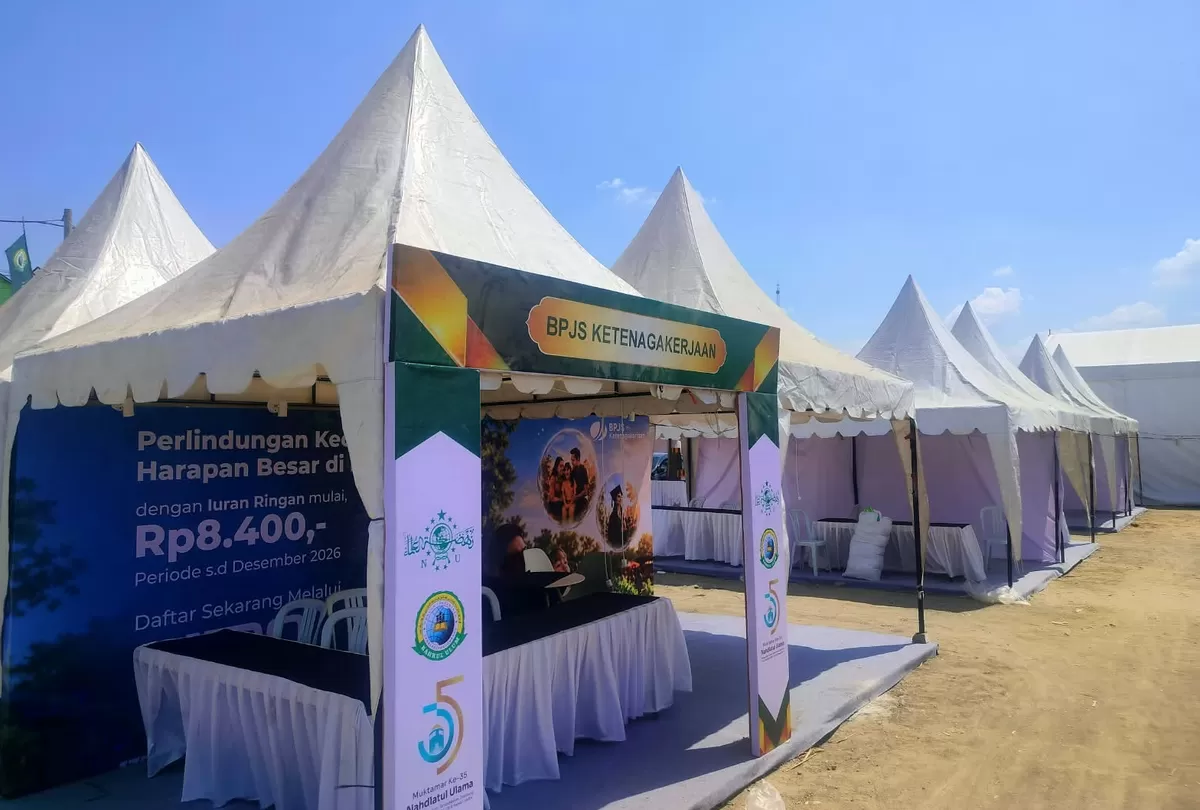 Sejumlah stand UMKM expo dan Bazar telah disiapkan Panlok Muktamar ke 35 NU (SketsaNusantara.id)