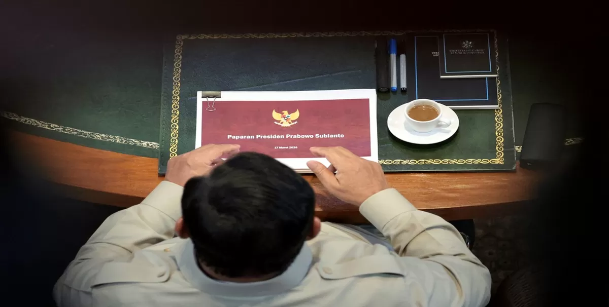 Presiden RI Prabowo Subianto blak-blakan mengenai alasan di balik kebijakan pemangkasan belanja anggaran negara yang tidak efisien oleh pemerintahannya. (Kalimantansatu.com/Dok. Bakom RI)